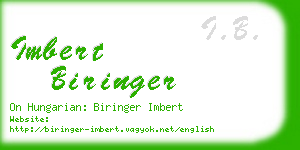 imbert biringer business card